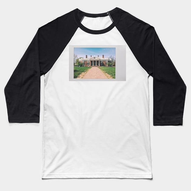 Monticello, Charlottesville, Virginia Instant Photo Baseball T-Shirt by tessiaphoto